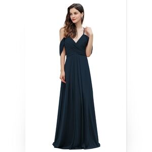 ✨️NWT TFNC London Reynakla Royal Blue Exta Long Maxi Dress Size Slit Sz 8